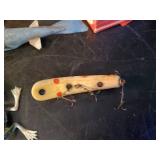 Fantastic Group of Fishing Lures and Spearing Decoys in beautiful Wood Box