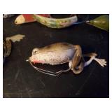 Fantastic Group of Fishing Lures and Spearing Decoys in beautiful Wood Box