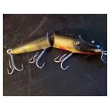 Fantastic Group of Fishing Lures and Spearing Decoys in beautiful Wood Box