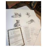 Never Hung Collection of Wildlife Prints - With Paperwork