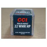 50 CCI Maxi-Mag .22 WMR 40 Gr JHP Ammo