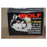 40 Wolf 7.62 x 39mm 122 Gr HP Steel Case Ammo