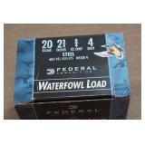 25 Federal Speed Shok 20 Gauge 2-3/4" Steel 4 Shot Waterfowl Shotshells