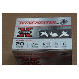25 Winchester Super-X 20 Gauge 2-3/4" 6 Shot Shotshells