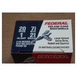25 Federal Field & Range 20 Gauge 2-3/4" 7-1/2 Shot Shotshells