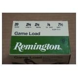 25 Remington Game Load 20 Gauge 2-3/4" 7-1/2 Shot Shotshells