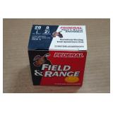 25 Federal Field & Range 20 Gauge 8 Shot Shotshells