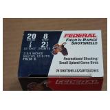 25 Federal Field & Range 20 Gauge 8 Shot Shotshells