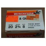 25 Winchester Dove & Quail 20 Gauge 2-3/4" 8 Shot Shotshells