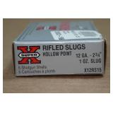 5 Winchester Super-X 12 Gauge 2-3/4" HP Rifled Slugs
