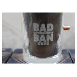 Set of Four Lucky Shot Whiskey Glasses with Embedded Bullets