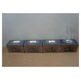 Set of Four Lucky Shot Pint Glasses with Embedded Bullets