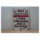Novelty Metal Sign - No Trespassing