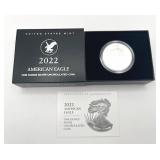 U.S. Mint 2022-W American Eagle One Ounce Silver Uncirculated Coin w/ COA