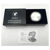 U.S. Mint 2021-S American Eagle One Ounce Silver Proof Coin w/ COA