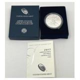 U.S. Mint 2017-W American Eagle One Ounce Silver Uncirculated Coin w/ COA