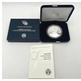U.S. Mint 2020-W American Eagle One Ounce Silver Proof Coin w/ COA