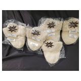 Beige Snowflake Knit Mittens - 5-Pack