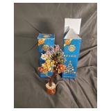 Crystal Healing Tree Sculpture - Multicolor Crystal Leaves, Made in India