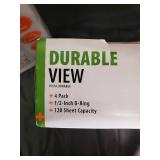 Durable View 1/2-Inch D-Ring Binders 4-Pack (2 Boxes) - 120 Sheet Capacity