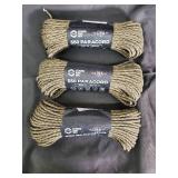 Atwood Rope Mfg 550 Paracord 100 ft / 30 m - 3 Pack - Made in USA