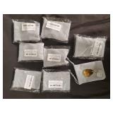 Gold-Tone Guitar Pick Pendant Set - Engraved Charms with Gift Box