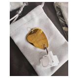 Gold-Tone Guitar Pick Pendant Set - Engraved Charms with Gift Box