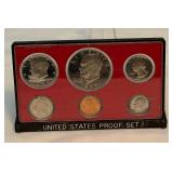 1977 Proof Set (6 coins) - No external case, fire damage evident, a bit dirty