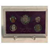 1986 Proof Set (5 coins) - minor fire damage