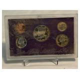 1992 Proof Set (5 coins) - very dirty with fire damage evident