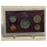 1992 Proof Set (5 coins) - very dirty with fire damage evident