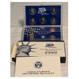 1999 Proof Set (9 coins)- original package with COA