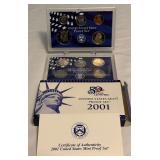 2001 Proof Set (10 coins) - original package with COA