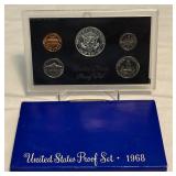 1968 Proof Set (5 coins) - original package with COA