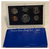 1971 Proof Set (5 coins) - original package with COA