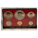 1973 Proof Set (6 coins) - original package with COA