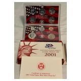 2001 SILVER Proof Set (10 coins) - original package with COA