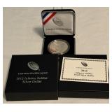 2012 W-Infantry Soldier Proof SILVER Dollar - original package with COA