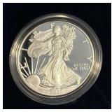 2002 W-American Eagle One Ounce Proof SILVER Bullion Dollar Coin - original package with COA