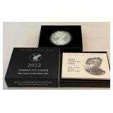 2022 W-American Eagle One Ounce Proof SILVER Bullion Dollar Coin - original package with COA