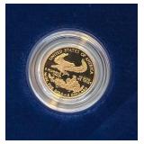 1996 W-OneTenth Ounce Proof Five Dollar Gold Bullion Coin - original package with COA