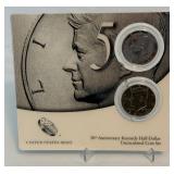 2014 50th Anniversary Kennedy Half Dollar - 2 Coin Uncirculated Set - original package with COA