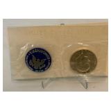 1971 S-Eisenhower Uncirculated SILVER Dollar - original package with COA