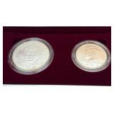 1998 S-Robert F Kennedy Uncirculated SILVER Dollar and JFK Matte Finish Half Dollar 2 Coin Set - original package with COA