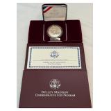1999 P-Dolly Madison Commemorative Proof SILVER Dollar - original package with COA
