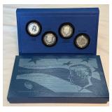 2014 50th Anniversary Kennedy Half Dollar Uncirculated 4 Coin Set - original package with COA