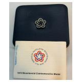 1973 Adams & Henry American Revolution Bicentennial Commemorative Medal - original package with COA - First Day of Issue stamped on front