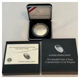 2014 National Baseball Hall of Fame Proof Half Dollar - original package with COA - VERY COOL!  First non-flat coin ever produced!!!