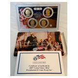 2007 Presidential $1 Coin Proof Set (4 coins Washington, Adams, Jefferson, Madison) - original package with COA