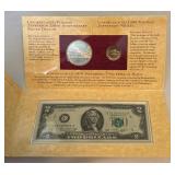 1994 The Thomas Jefferson Uncirculated Coinage and Currency Set (2 coins & a $2 bill) - original packaging